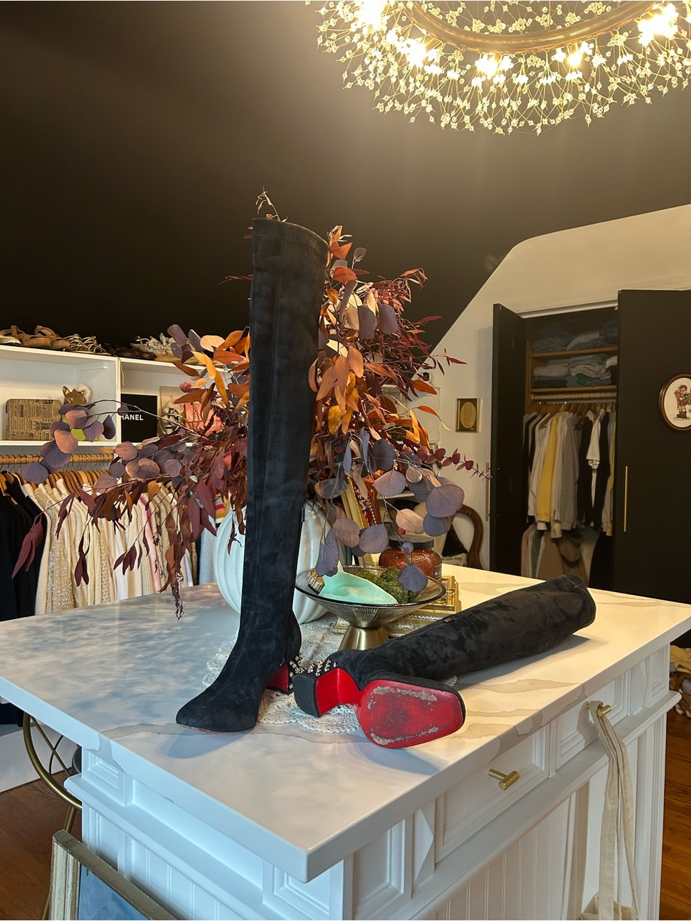 Christian Louboutin Over-the-Knee Suede Boots - Women